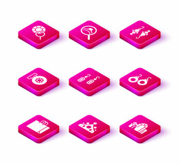 Set Shopping bag jewelry, King crown, Jewelry store, Earrings, Gem stone, and Diamond engagement icon. Vector