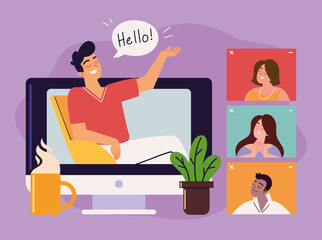 video meeting friends