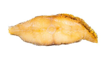cross section of cold smoked halibut isolated