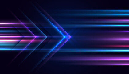 Obraz premium Modern abstract high-speed movement. Dynamic arrows flying in the background. Futuristic, technology pattern for banner or poster design background concept.
