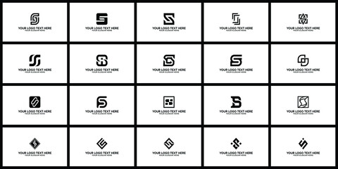 Set of collection initial letter S SS logo template. icons for business of fashion, sport, technology digital.