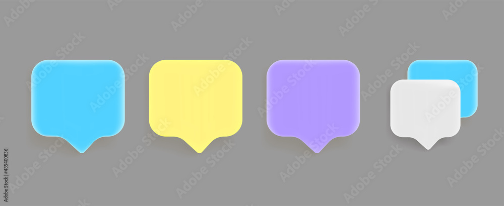 Poster Speech bubbles set. 3d vector objects