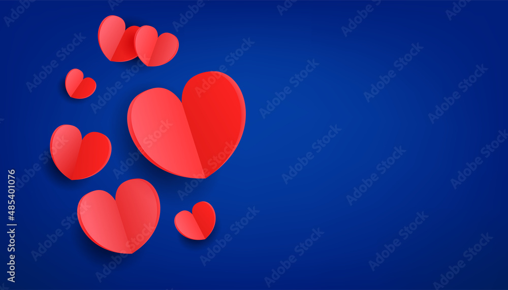 Poster vector banner with copy space. happy valentines day vector card template