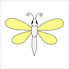 Cartoon insect icon isolated on white. Butterfly animal. Vector stock illustration. EPS 10