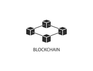 Blockchain, network icon. Vector illustration. Flat design.