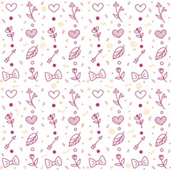 pattern, seamless, vector, flower, wallpaper, illustration, design, floral, pink, heart, art, love, decoration, holiday, birthday, texture, card, valentine, rose, decor, cute, spring, summer, leaf, el
