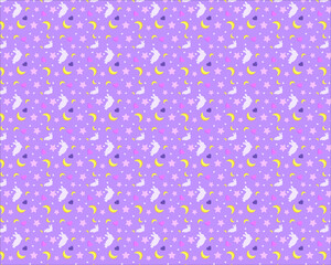 Cute pattern moon and bunny