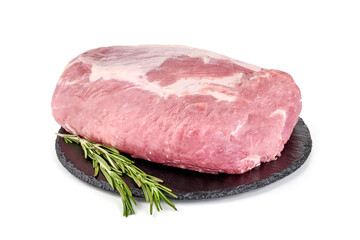 Fresh pork meat, isolated on white background. High resolution image.