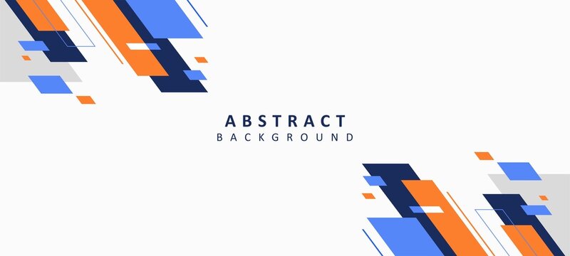 Modern Elegant Abstract Geometric Blue And Orange Color Background Vector Design