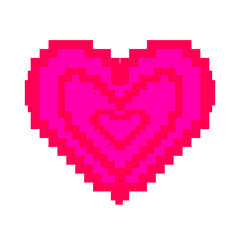 red heart made of cubes