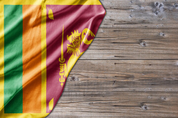 Wooden pattern old nature table board with Sri Lanka flag