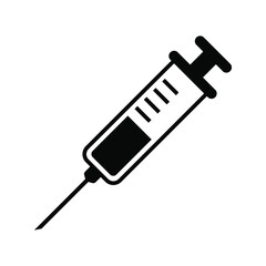 Fototapeta premium Syringe icon, injection vector icon.