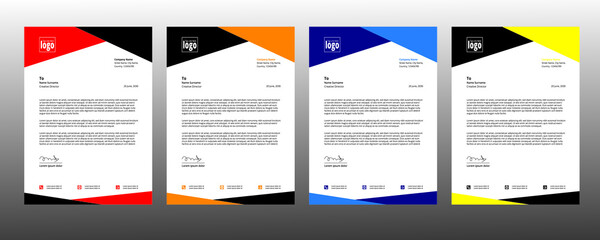 Corporate Letterhead Templates with Green Color Stripes.eps