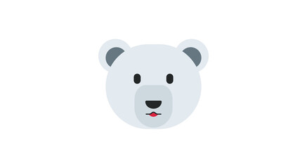 funny polar bear face on white background. Vector