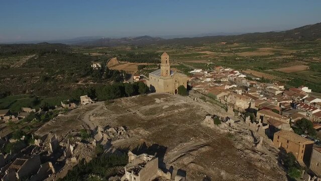 Corbera d'Ebre pueblo de la Comarca de la Terra Alta Tarragona, escenario de la Batalla de l'Ebre