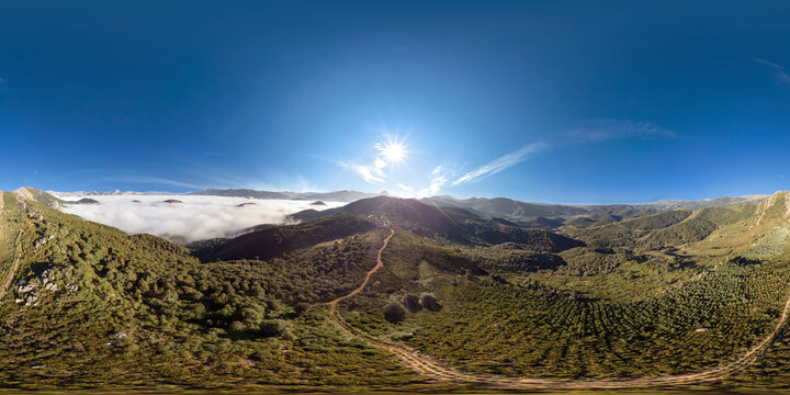 aerial panorama with my drone in Penas Prietas of Prioro of Leon