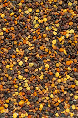 Pile of bee pollen on white