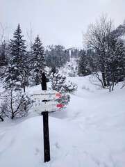 Winter Sign in Morskie Oko Tatras Mountains