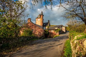 A red stone manor in Correze, France