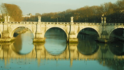 Fototapeta na wymiar ponte sant'angelo bridge in rome italy 