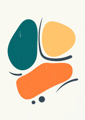 Abstract textured art with geometric shapes and lines for wall decoration, postcard