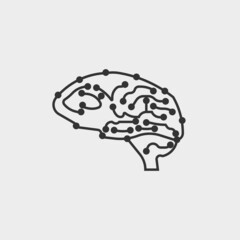 Brain vector icon illustration sign 