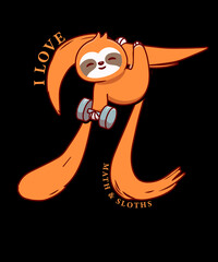 I Love Math & Sloths T-shirt design