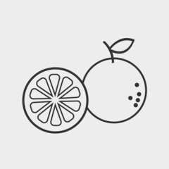 Orange fruit vector icon illustration sign 