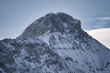 Fototapeta na wymiar Wetterstein - winter landscape with snow covered mountains 