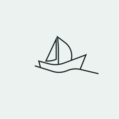 Sailing boat vector icon illustration sign 