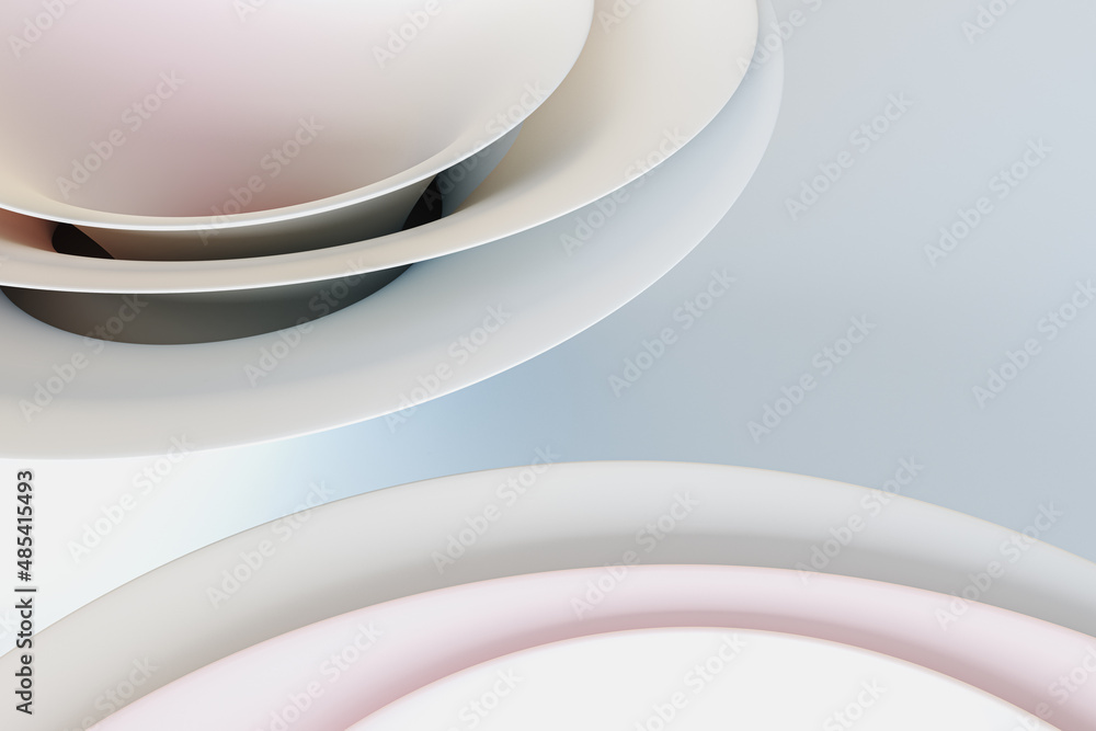 Aufkleber creative abstract pink circles background. web page design concept. 3d rendering.