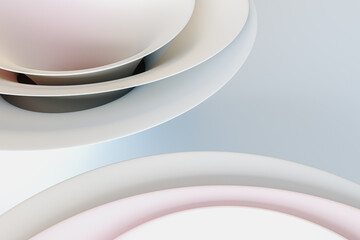 Creative abstract pink circles background. Web page design concept. 3D Rendering.
