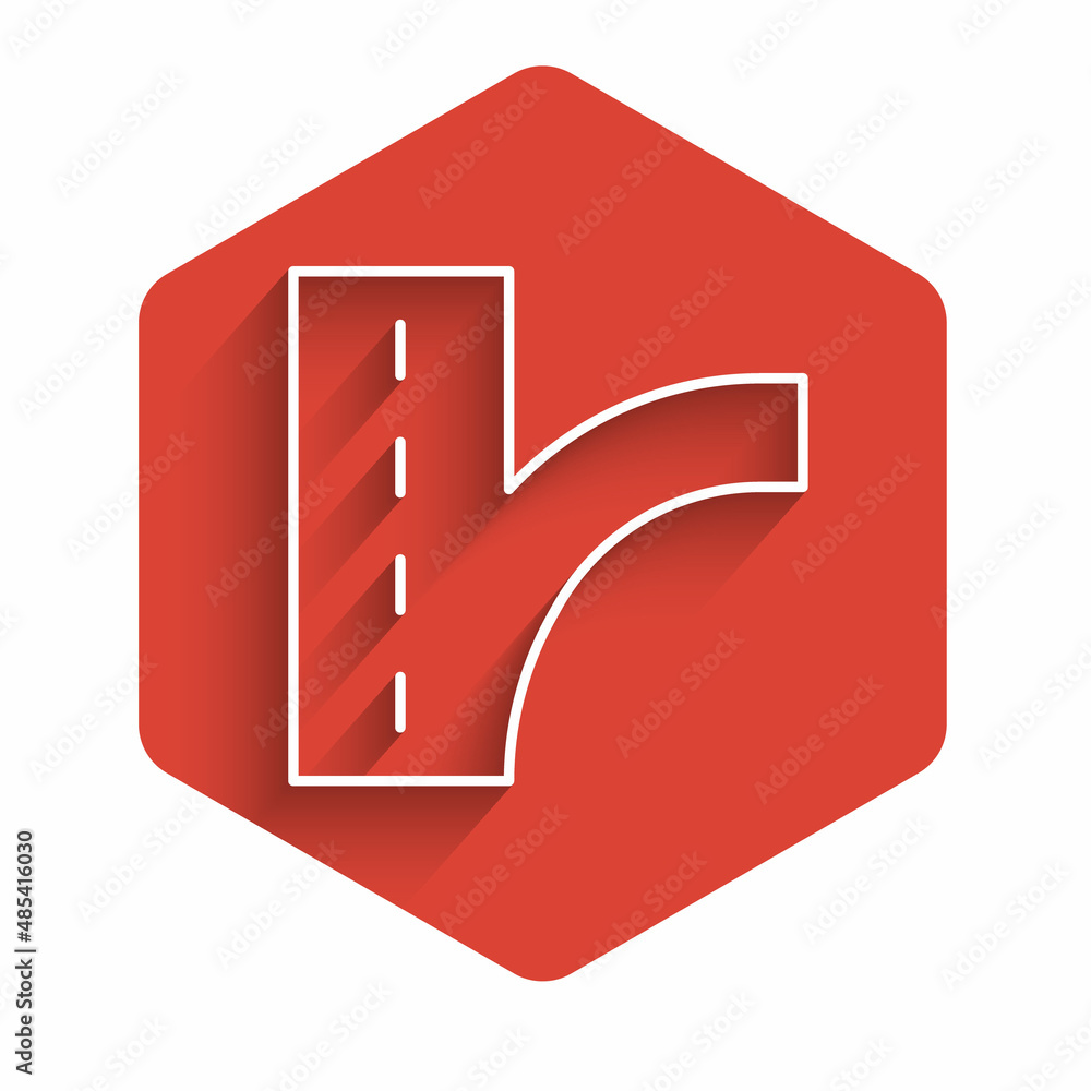 Aufkleber white line road traffic sign. signpost icon isolated with long shadow background. pointer symbol. is