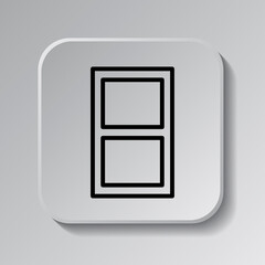 Number eight, numeral simple icon vector. Flat desing. Black icon on square button with shadow. Grey background.ai