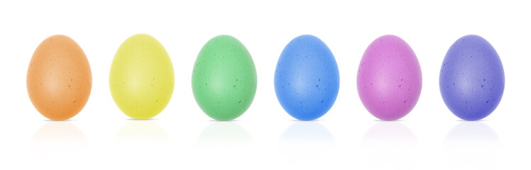 Colorful Easter eggs isolated on white background  