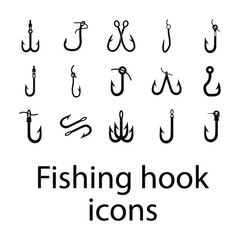 Fishing hook icons set . Fishing hook  pack symbol vector elements for infographic web