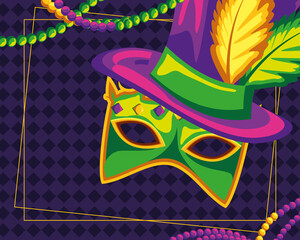 mardi gras mask and hat © djvstock