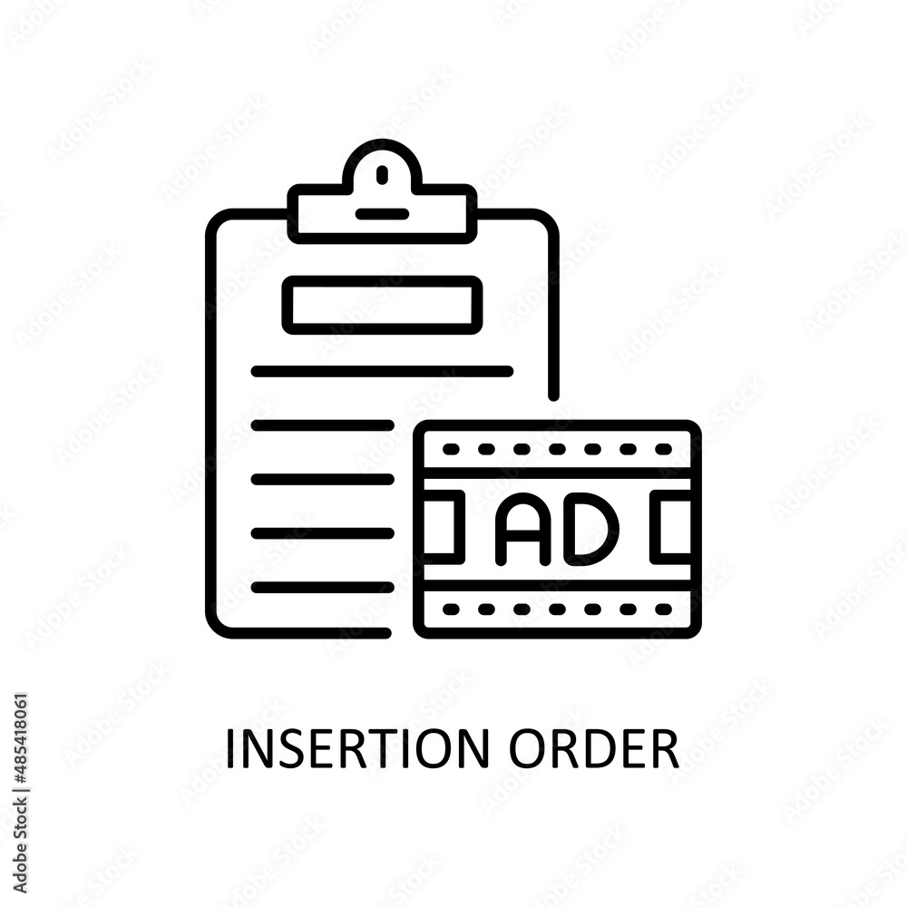 Poster insertion order vector outline icons for your digital or print projects.