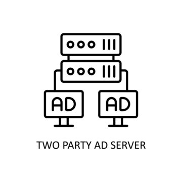 Two Party Ad Server Vector Outline Icons For Your Digital Or Print Projects.