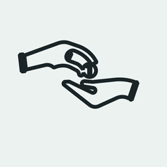 Fototapeta premium Financial aid vector icon illustration sign 