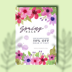 a beautiful spring sale poster template design