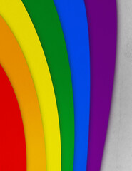 Layered rainbow colored colorful background. Gay pride and LGBT movement flag concept. Abstract background, blurred and textured layers.