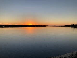 Fototapeta na wymiar Sunset over the May River - Bluffton, South Carolin