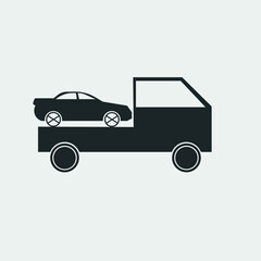 Tow car vector icon illustration sign 