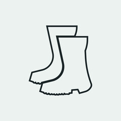 Waterproof boots vector icon illustration sign 