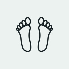 Foot print vector icon illustration sign 