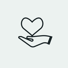 Hands love vector icon illustration sign 