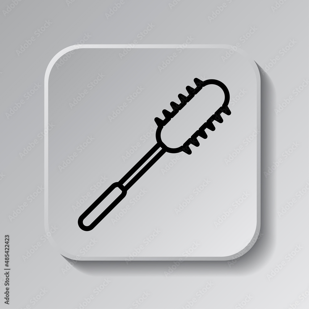 Aufkleber mace simple icon vector. flat desing. black icon on square button with shadow. grey background.ai