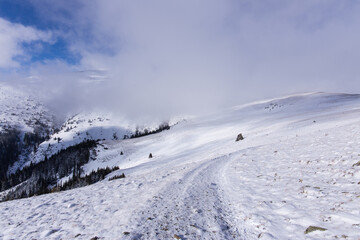 Idyllic winter landscape in the Seckauer Alpen in Austria