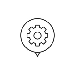 Gear mechanics settings icon. High quality black vector illustration.